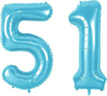 Number 51 Balloons for 51st Birthday Party Decorations, 0-100 Large No.51 by Joycard