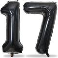 Black Number 17 Mylar Foil Balloons, 40 Inch Giant Black 17th Birthday Balloons by Lingqiang