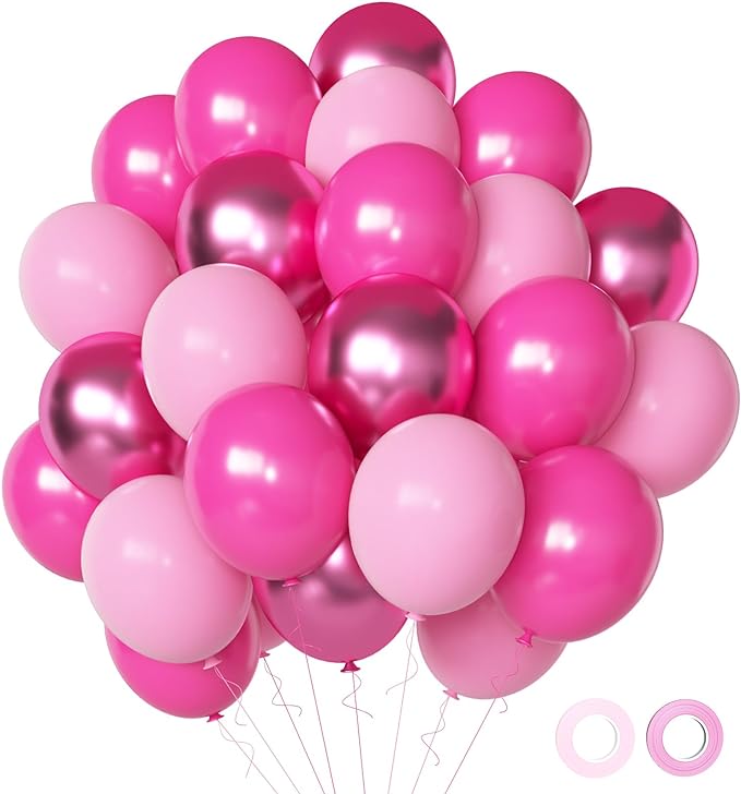 Pink Balloons Metallic Pink Balloon, Baby Shower, Princess Theme Party by Aiwolf