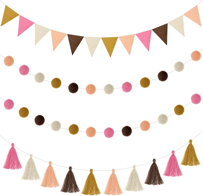 Irenare 9.8 ft Pom Pom Garland for Classroom Felt Rainbow Garland Back to by Irenare