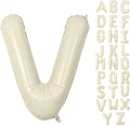 Letter Balloon 40Inch Cream White Big Alphabet Balloons Letter V | Giant Foil by YUNSHANGMO