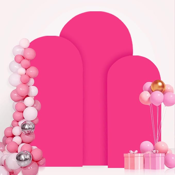 FANPROMS Arch Covers Set 6FT 6.6FT 7.2FT Hot Pink Wedding Arch Cover - Image 4