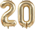 Light Gold 20 Number Balloons 40 Inch White Gold Giant 20 Foil Mylar Helium | by ANGEL+Q+HOUSE