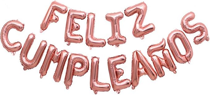 ZHENGYE Letter Balloons Feliz Cumpleanos Rose Gold Balloon Happy Birthday by ZHENGYE