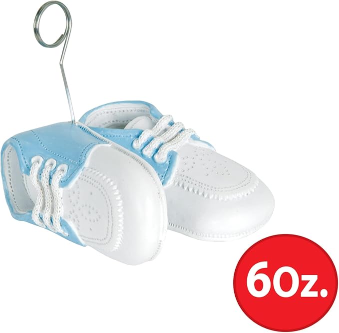 Beistle Baby Shoes Photo and Balloon Holder-1 Pc, Light Blue - Image 2