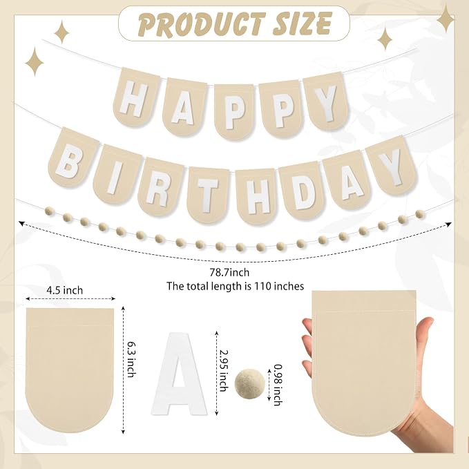 Hahafelt 125 Pcs Make Your Own Banner Kit Personalized Handmade Name Scallop - Image 2