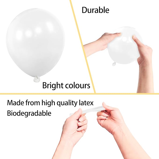 200pcs White Balloons 5 Inch, Small Mini Latex Balloons - Image 4