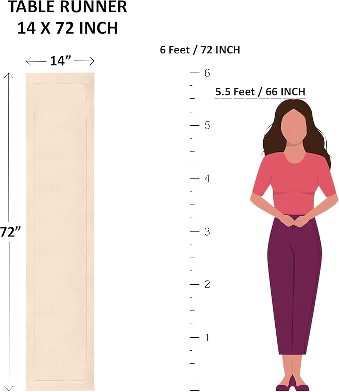 Solino Home Linen Sky Blue Table Runner 72 Inches Long - 100% Pure Linen Hemstitch Table Runner 14 x 72 Inch for Dresser, Dining, Holiday - Classic Hemstitch