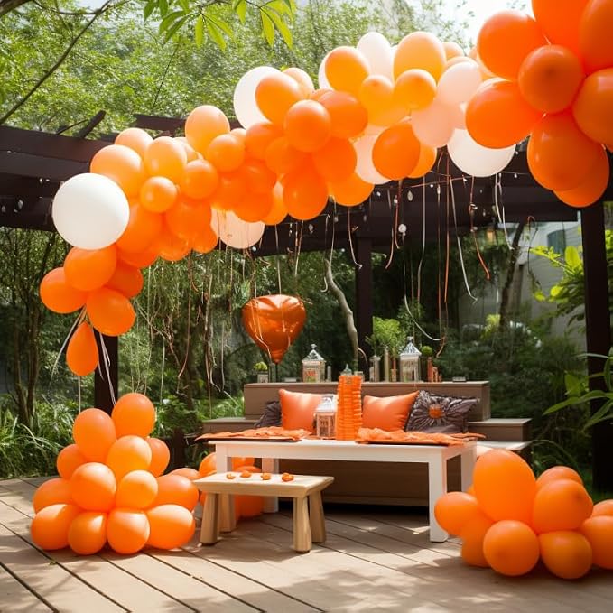 RUBFAC Orange Balloons 120pcs 12 Inches Latex Balloons - Image 3