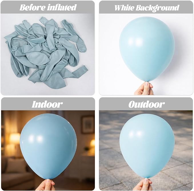 Voircoloria 130pcs Pale Aqua Balloons Garland Arch Kit, 18 12 10 5 Inch | - Image 3