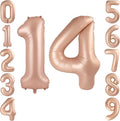 40 Inch Caramel Foil Number 14 Balloon by TNCDJKPA