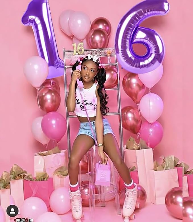 4 Balloon Numbers Party Decorations, 40In Purple Balloons - Image 5