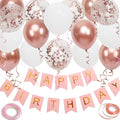 Happy Birthday Banner, Rose Gold Birthday Decoration by Unknown