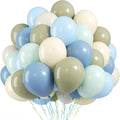 FunHot Blue Green Balloons, 12 Inch Pastel Yellow Ivory Helium Balloons by FunHot