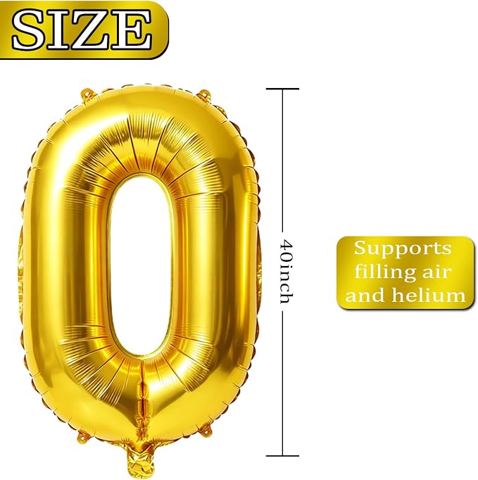 40 Inch Number 12 Balloons for 12th Birthday Party Decorations, 0-100 Gold - Image 4