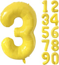 40 inch Yellow Number Balloon Giant Foil Helium Balloons Number 3 Balloon by Yeodong