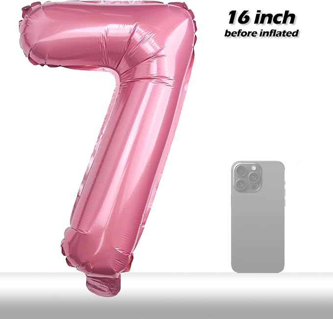 20 Pcs Pink 16" Number Balloons 2 Sets 0-9 Foil Balloon Numbers Décor | Glossy - Image 4