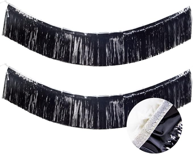 Premium Black Fringe Tinsel Garland by LILF