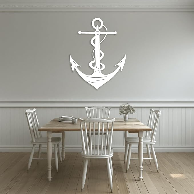 XXQ Anchor Wall Decor - Antique Metal Anchor for Bedroom & Living Room - 12" x 19" / 31 x 47cm