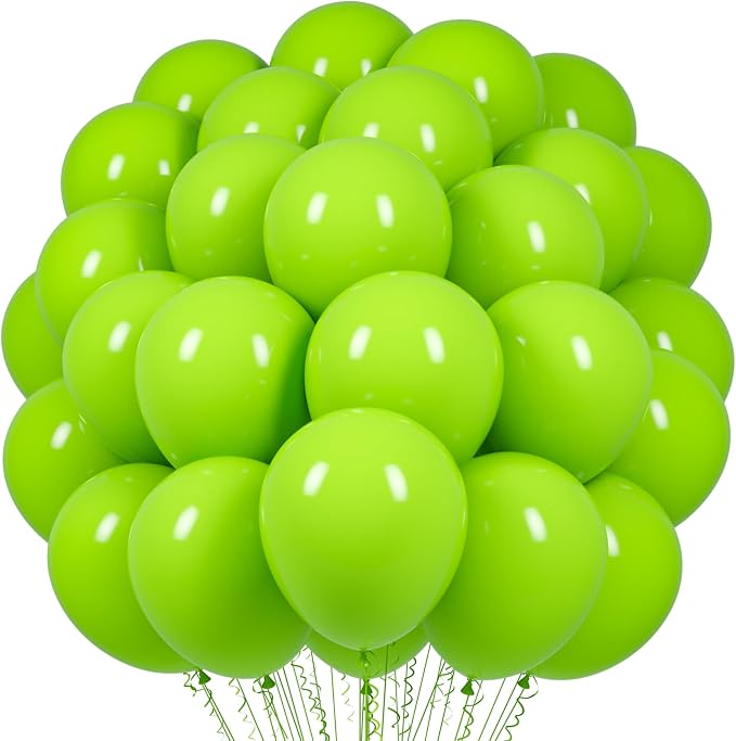 Voircoloria 66pcs Lime Green Light Green Latex Party Balloons, 12inch | by Voircoloria