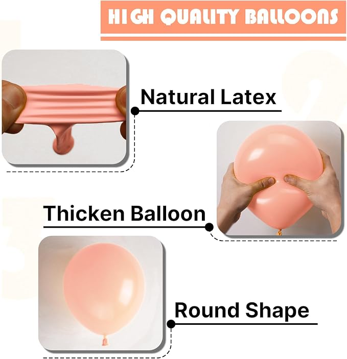 PartyWoo Peach Balloons 50pcs Pastel Light Orange Color 5 Inch | Balloons - Image 6