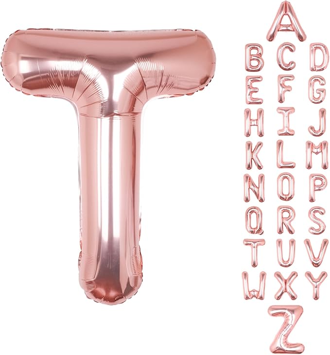 Letter Balloons Rose Gold 40 Inch T Large Big Foil Mylar Balloon | by Unknown