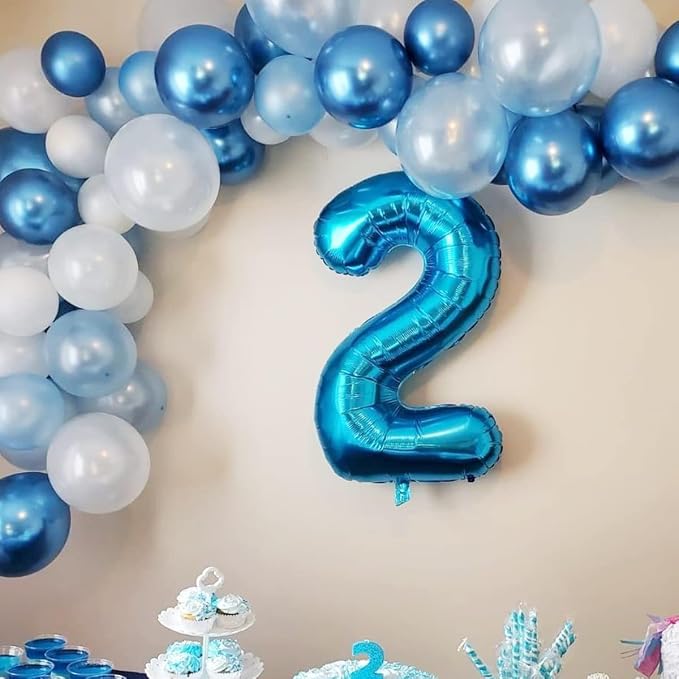 40 inch Blue Number Balloon Giant Foil Helium Balloons Blue Number 2 Balloon - Image 5