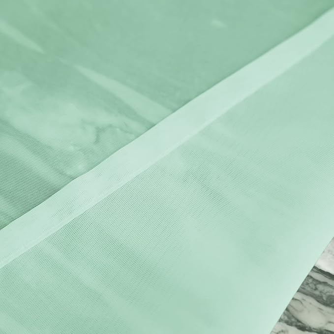 Window Light Green Sheer Curtains 90 Inches Long 2 Panels Sheer Curtain Basic Rod Pocket Panel for Bedroom Children Living Room Yard Kitchen (Light Green, 52" W x 90" L | 2 pcs)
