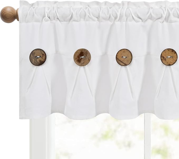 Farmhouse Valance Curtains, Boho Cotton Linen Kitchen Valance, Rod Pocket - Image 6