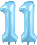 Pastel Blue 11 Balloon Number, Light Blue 11 Balloons by BBPOOL