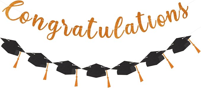Class of 2026 Graduation Decorations Pre-Strung Glitter Congratulations Banner by Unknown