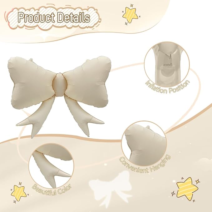 4pcs Jumbo Oversized Ribbon Balloons Coquette Bow Balloons Bow Party Coquette - Image 5