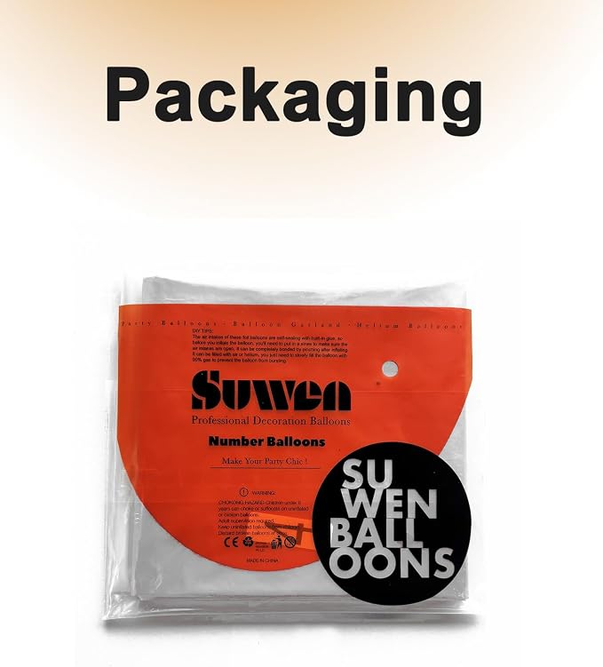 SUWEN 40 Inch White Large 5 Balloon Number Big Foil Helium Numbers 0-9 | Giant - Image 6