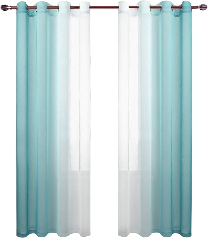 DWCN Ombre Faux Linen Sheer Curtains - Image 8