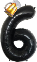 40 Inch Black Giant Number Balloon And Mini Beer Balloon Foil Polyester Film by Unknown