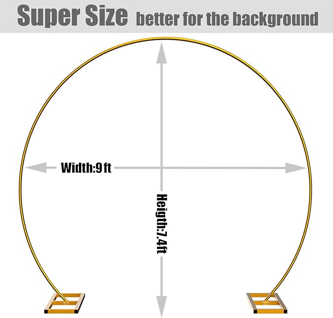 LANGXUN 9ft Large Size Metal Circle Balloon Arch Stand Decoration, Indoor - Image 2