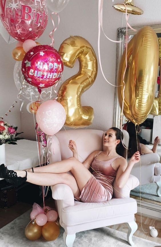 Gold Number 0 Balloon 40 Inch, 0th Birthday Party Decorations Men Women | Foil - Image 3