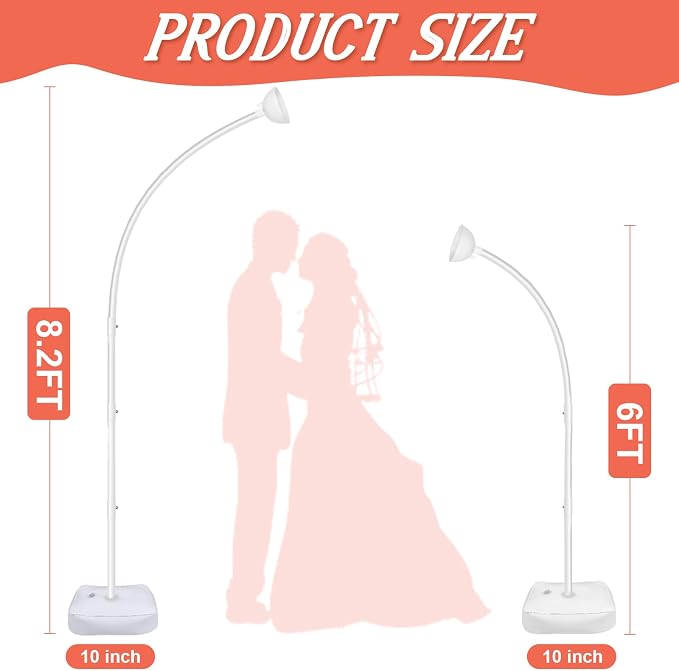 OurWarm 8.2FT & 6FT Balloon Arch Stand, Free Bending Top Balloon Arch Kit - Image 2