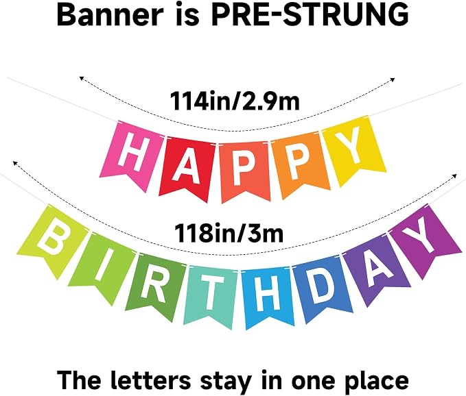 Happy Birthday Banner Birthday Party Banner NO DIY Happy Birthday Sign | - Image 3