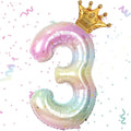 Stars Rainbow Gradient Number 3 Balloon, 40 Inch Giant Number 3 Balloon & Mini by Unknown