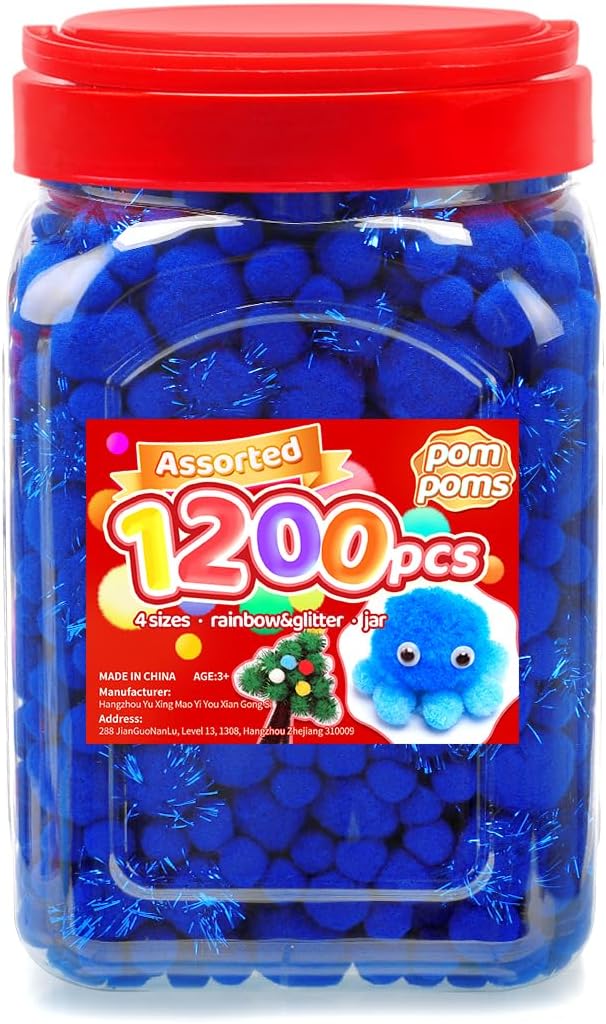 Iooleem Blue Pom Poms, Pom Poms by IOOLEEM