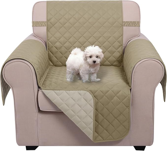 U-NICE HOME Reversible Oversized 28''Chair Covers, Light Camel/Beige | Armchair by U-NICEHOME