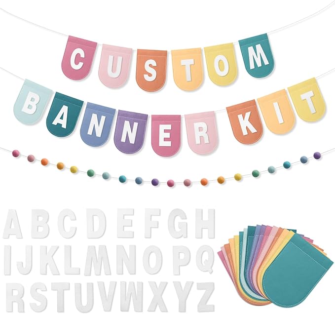Hahafelt 125 Pcs Make Your Own Banner Kit Personalized Handmade Name Scallop by Hahafelt