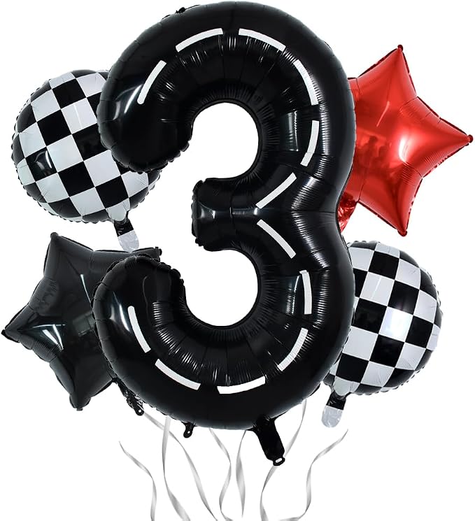 TONIFUL 40 Inch Race Car 3rd Birthday Balloons by TONIFUL