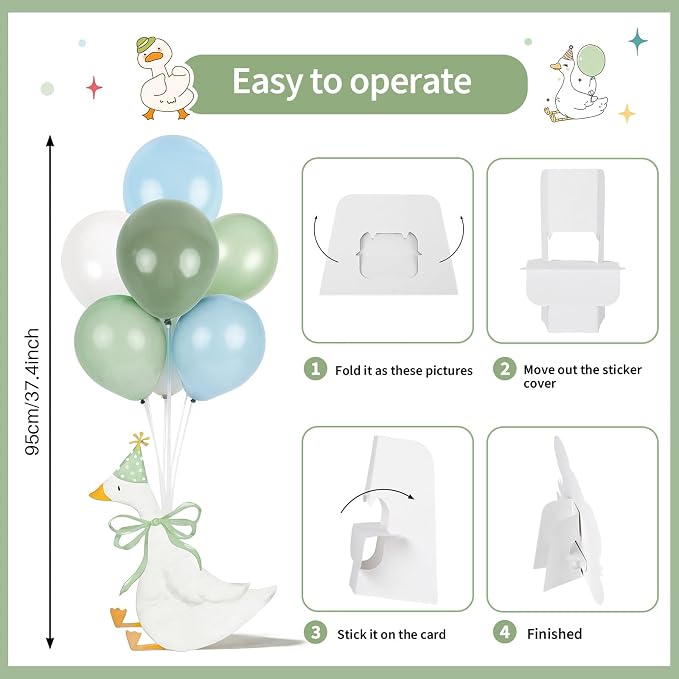 6 Sets One Silly Goose Birthday Decoration Silly Goose Baby Shower Tabletop - Image 4