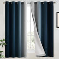 Yakamok 100% Blackout Curtains Ombre Navy Blue Curtains by Yakamok