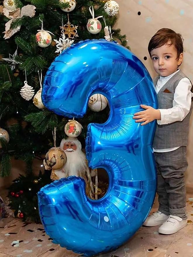 Blue Birthday Balloons for Men 6 Number Balloons 40 Inch | Mix & Match Numbers - Image 4