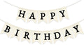 Black Happy Birthday Banner Pre-strung Burlap Bunting Party Backdrop Sign by Unknown