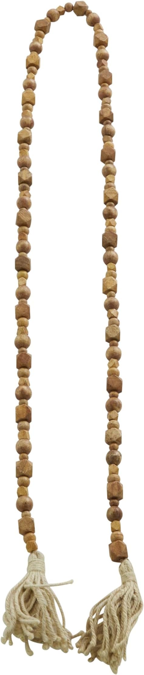Deco 79 Mango Wood Handmade Hexagon Carved Geometric Long Garland - Image 3