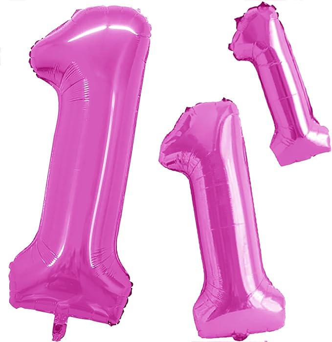 Pink Foil Balloons Number 1, Huge Number Balloons by GOER